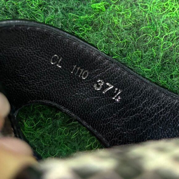 Dior Feline Snakeskin Python Sandals Heels Platform Slingback Shoes 37.5 - Picture 5 of 13